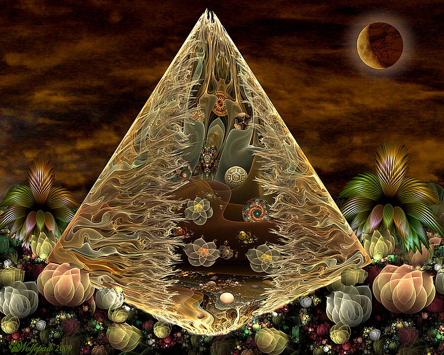 Abstract Digital Art - Alien Pyramid by Peggi Wolfe
