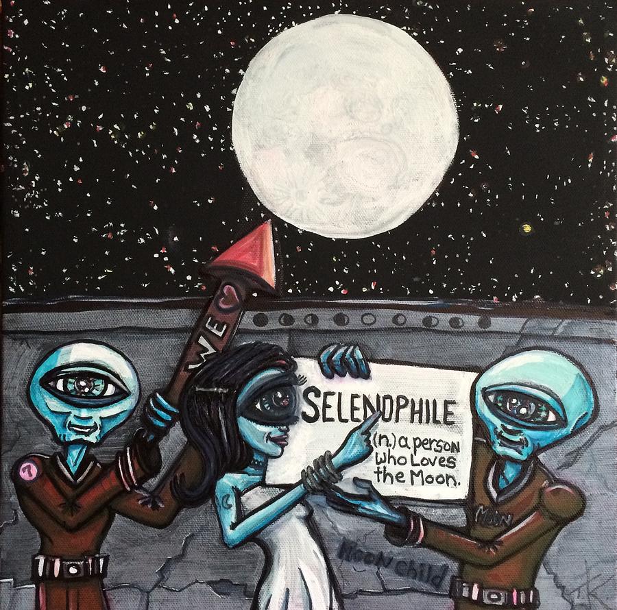 Alien Selenophiles Painting by Similar Alien