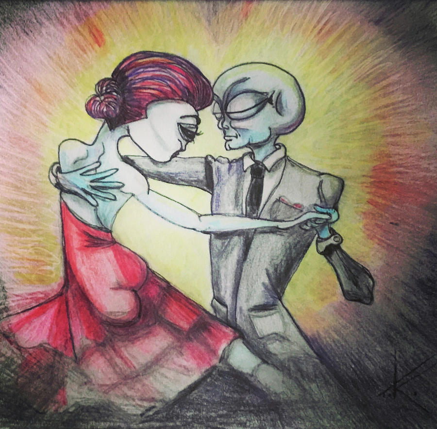 Alien Tango Drawing by Similar Alien
