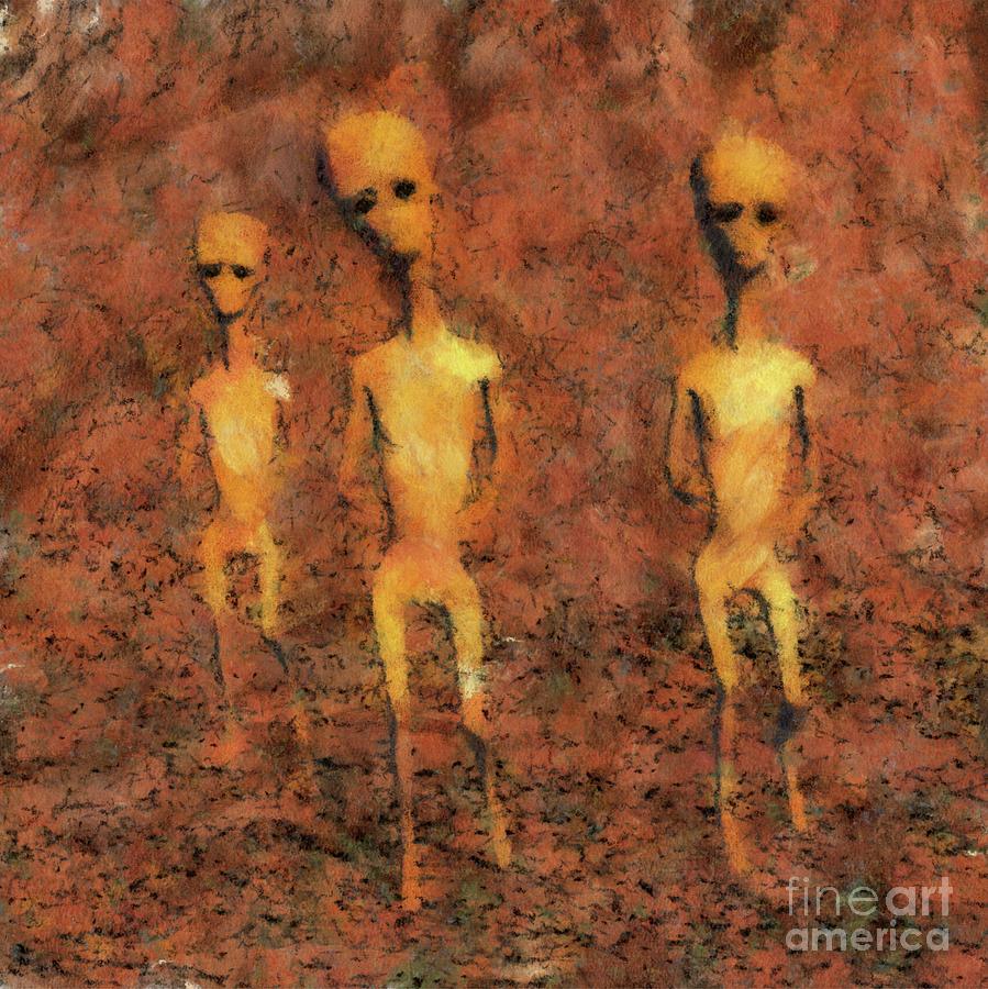 Fantasy Painting - Alien Trinity by Raphael Terra by Esoterica Art Agency
