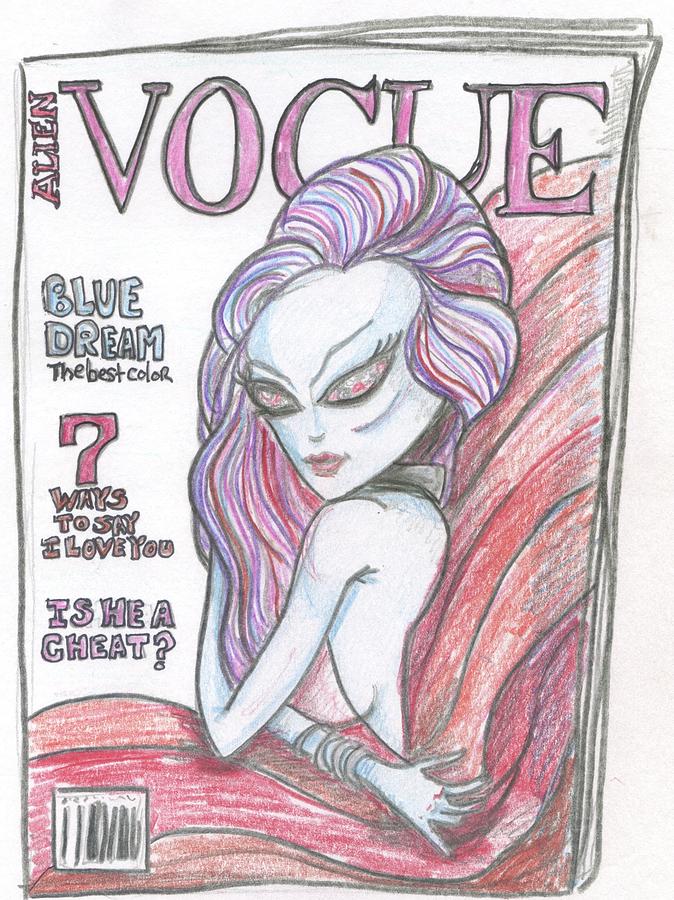 Alien Vogue Drawing by Similar Alien