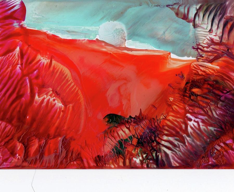 Encaustic Wax Painting - Alien World on the Horizon by Angelina Whittaker Cook