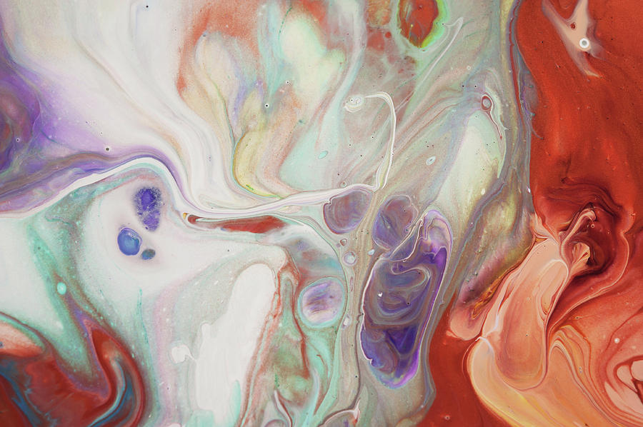 Alien Worlds. Abstract Fluid Acrylic Painting Painting by Jenny Rainbow