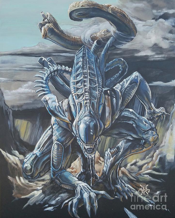 Alien Xenomorph Painting by Tyler Haddox