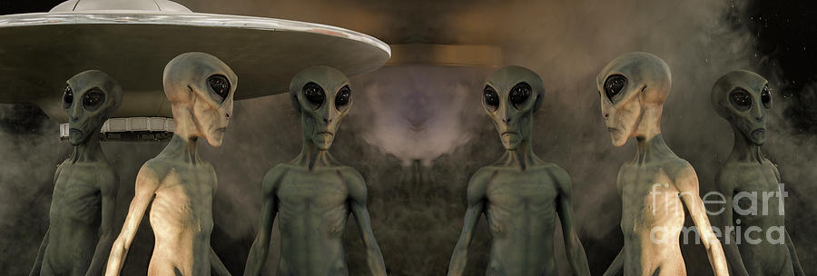 Aliens and UFO 7 Photograph by Bob Christopher