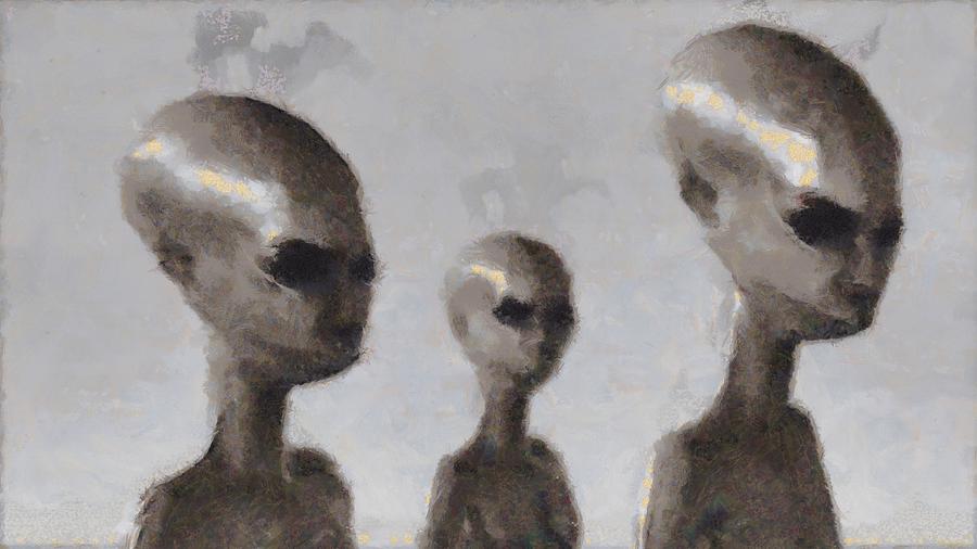 Aliens By Raphael Terra Painting By Esoterica Art Agency Fine Art America