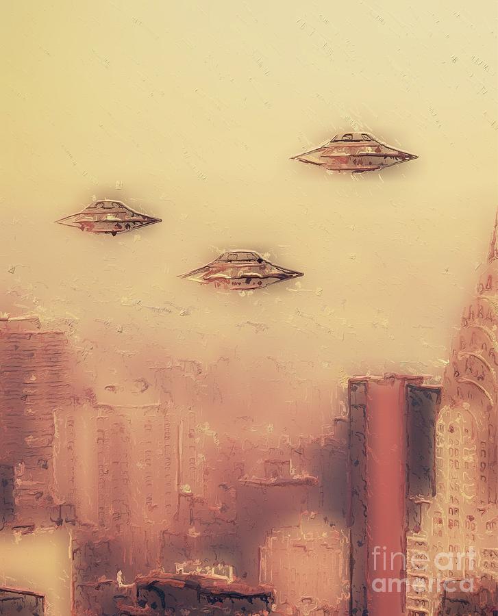 Aliens In New York Painting