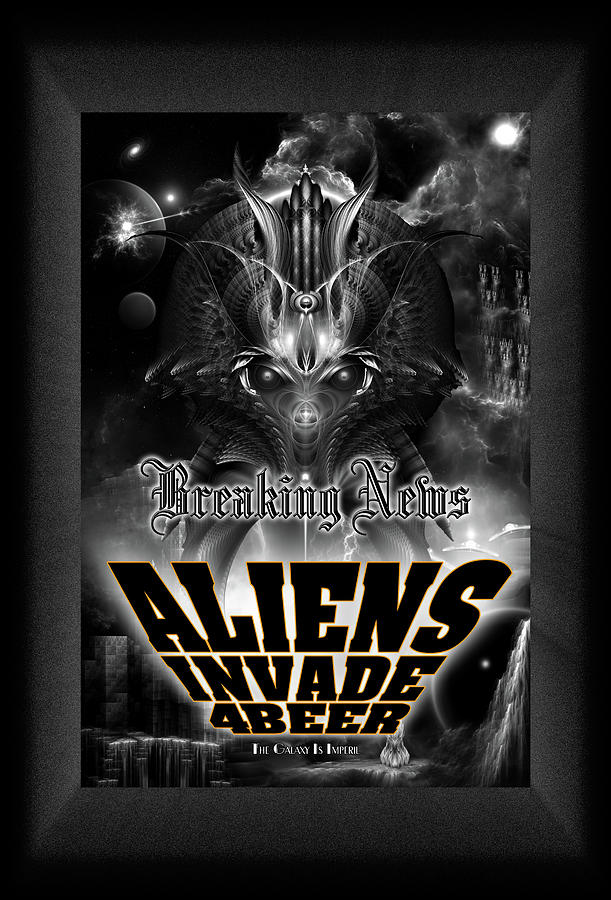 Aliens Invade 4 Beer Galaxy Attack Digital Art by Rolando Burbon