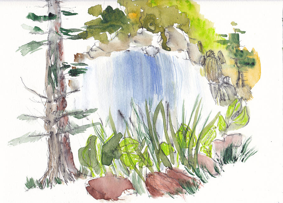 Ijams Nature Center Painting - Alisons Waterfall by B L Qualls Ijams Nature Center Painting - Alisons Waterfall by B L Qualls