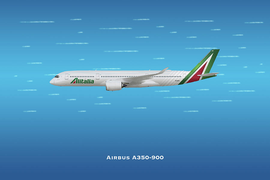 Alitalia Airbus A350 900 Digital Art By Airpower Art