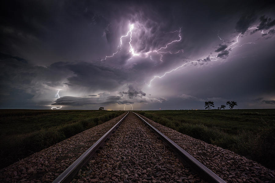 Lightning Photograph - All Aboard by Aaron J Groen Lightning Photograph - All Aboard by Aaron J Groen