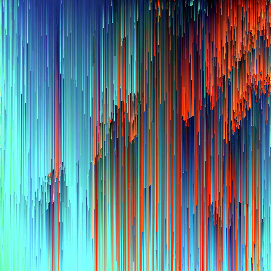 All About Us - Abstract Pixel Art Digital Art by Jennifer Walsh