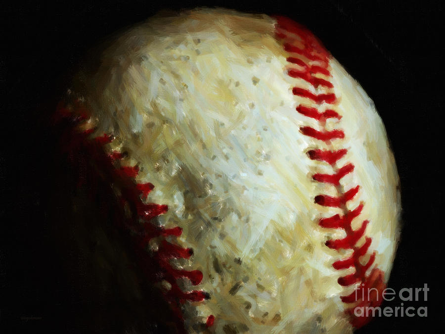 All American Pastime - Baseball - Painterly Photograph by Wingsdomain Art and Photography