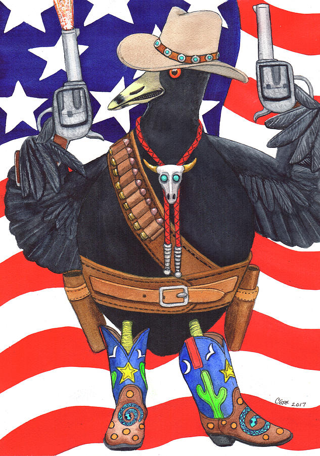 All American, Rootin Tootin Shootin Coot Painting by Catherine G McElroy