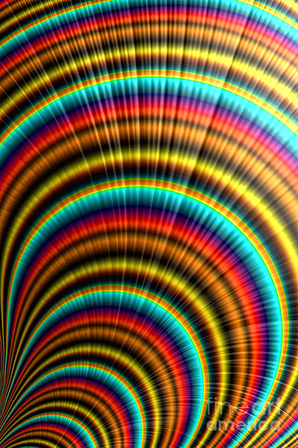 Abstract Digital Art - All Around The Rainbow by Steve Purnell