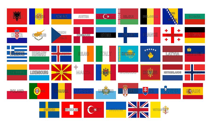 All European Flags Digital Art by Roy Pedersen