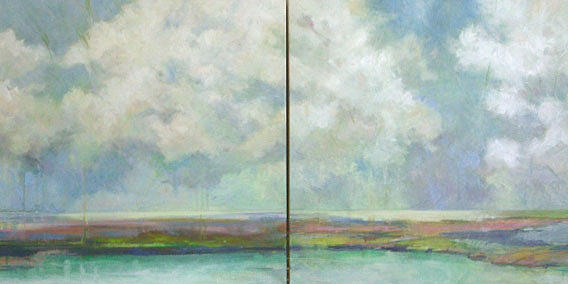 Abstract Landscape Painting - All Good Souls- diptych by Marilyn Muller Abstract Landscape Painting - All Good Souls- diptych by Marilyn Muller