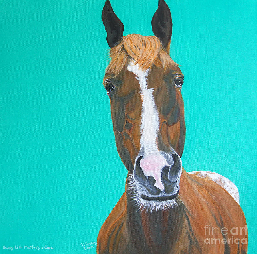 Horse Painting - All Life Matters - Caru by Robert Timmons