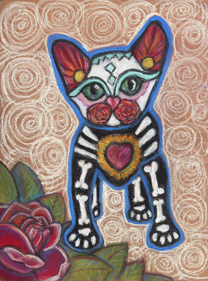 Cat Pastel - All Souls Day Aztec by Ann Hoff Cat Pastel - All Souls Day Aztec by Ann Hoff