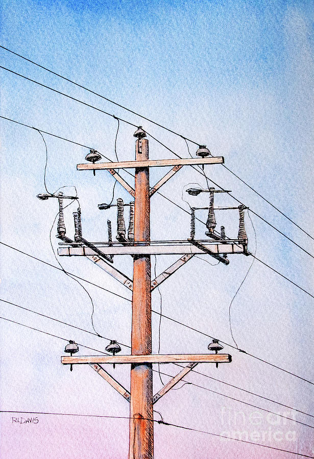 All Wired Up Painting by Rebecca Davis