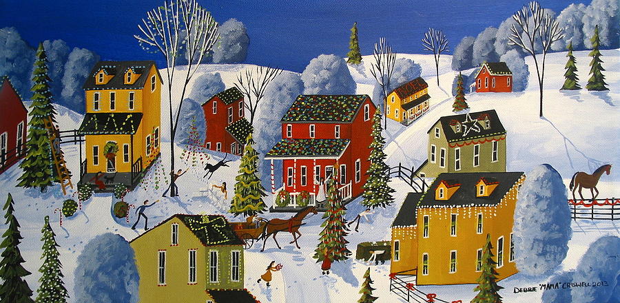 All The Christmas Glitter Painting by Debbie Criswell