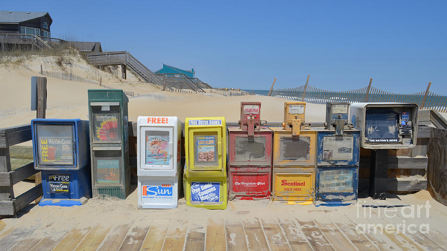 All the News - Vending Machines at the Beach Photograph by Jason Freedman