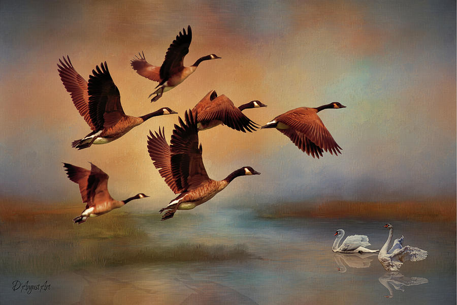 Geese Painting - All Things Bright And Beautiful by Theresa Campbell