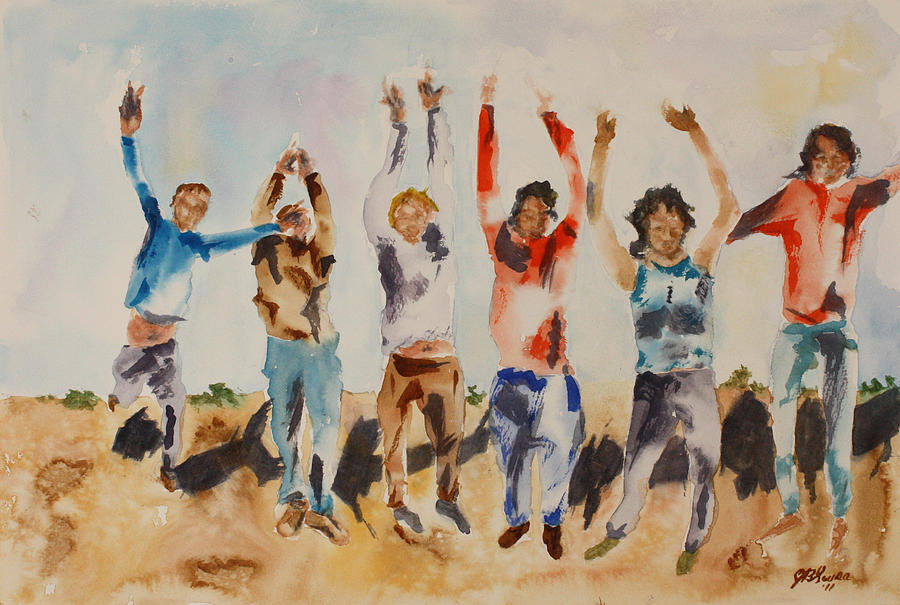 All Together Now... Painting by Joyce Ann Burton-Sousa