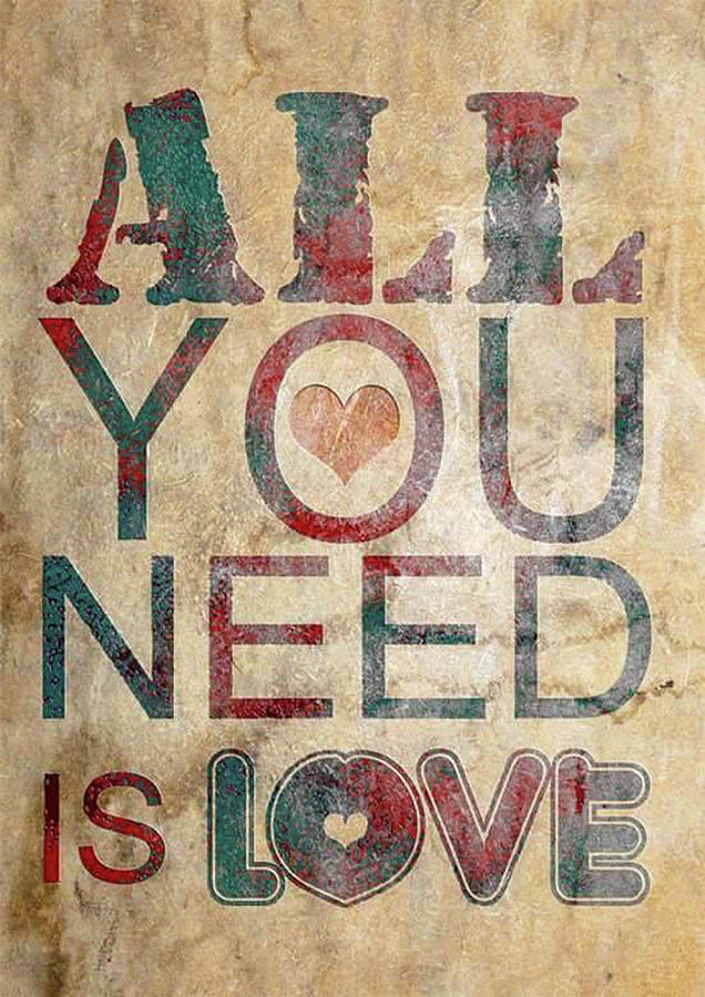 All You Need is Love T-shirt Painting by Herb Strobino