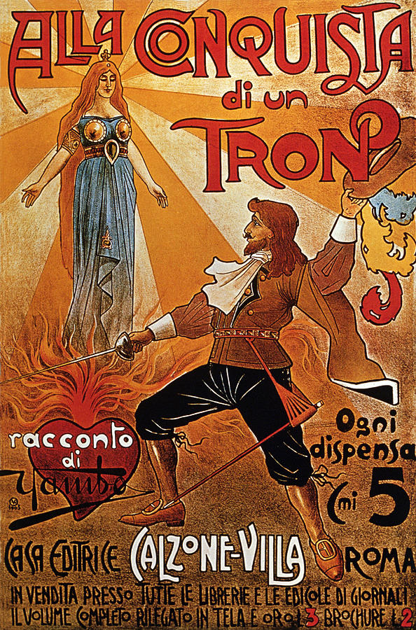 Alla Conquista di un Trono - Swordsman - Vintage Advertising Poster Mixed Media by Studio Grafiikka