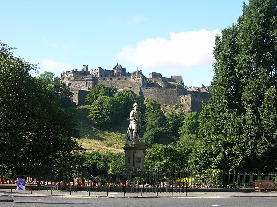 Allan Ramsay Statue and Edinburgh Castle Photograph by Keith Stokes
