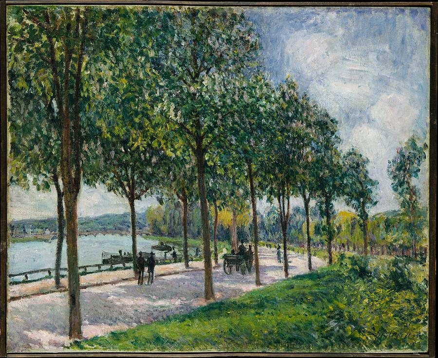 Alle of Chestnut Trees Alfred Sisley 2 Painting by Celestial Images