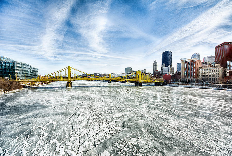 Allegheny River Frozen Over Pittsburgh Pennsylvania Photograph by Amy Cicconi