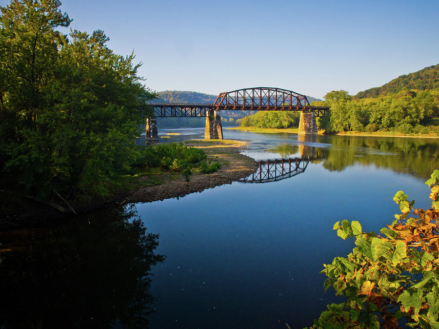 Allegheny River Train Bridge Photograph by Linda Unger
