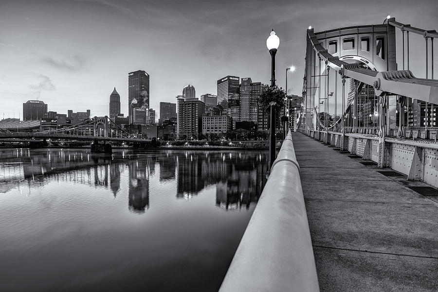 Pittsburgh Photograph - Allegheny Waterfront Black and White by Matt Hammerstein