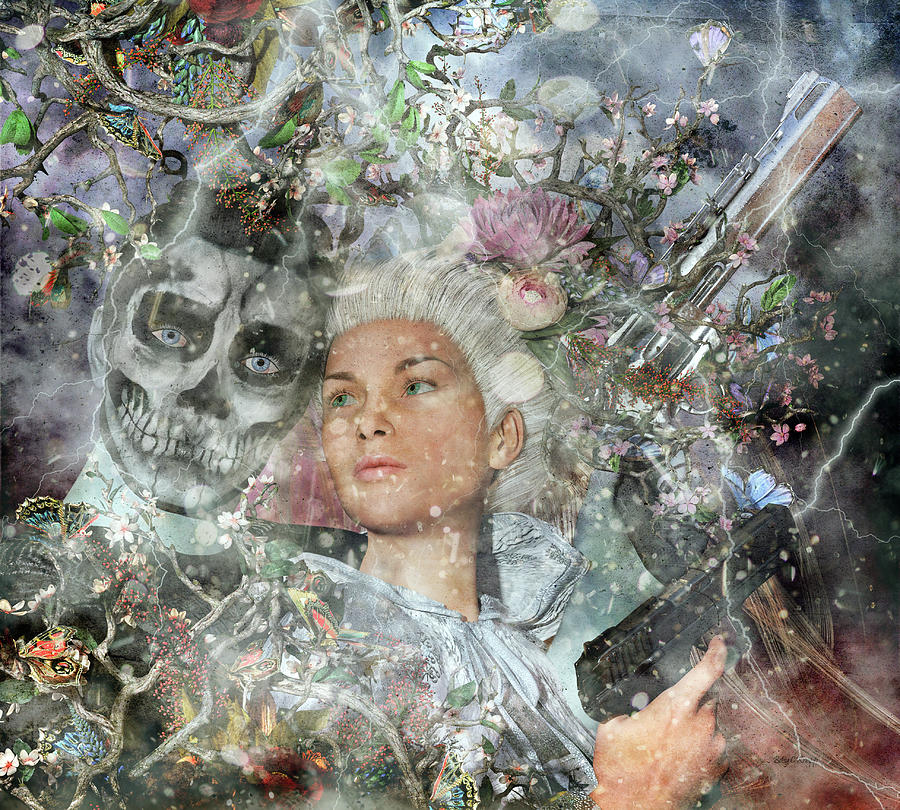 Skull Digital Art - Allegiance by Betsy Knapp