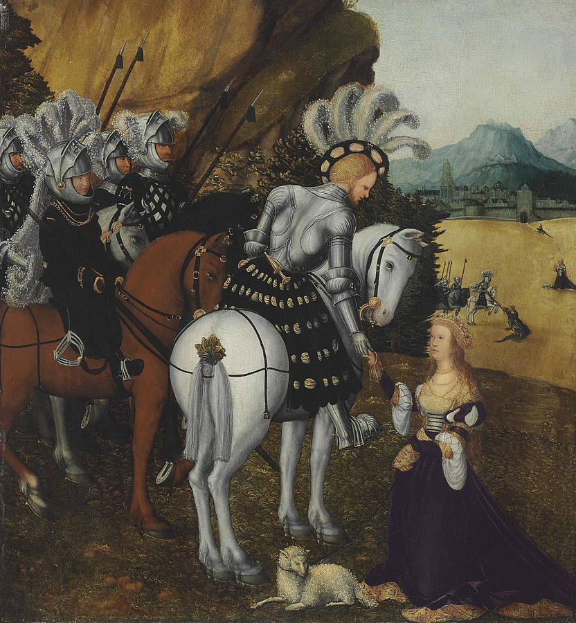 Allegorical Portrait of a Knight Painting by Lucas Cranach the Elder
