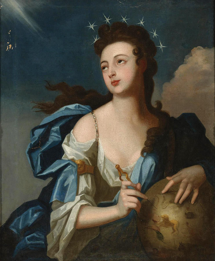Allegorical Portrait of Urania Muse of Astronomy Painting by Follower of Louis Tocque