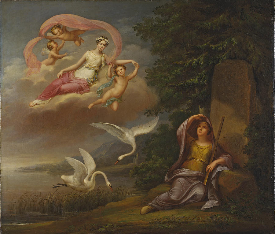 Allegory of the arrival of Crown Princess Josefina in Sweden Painting by Fredric Westin