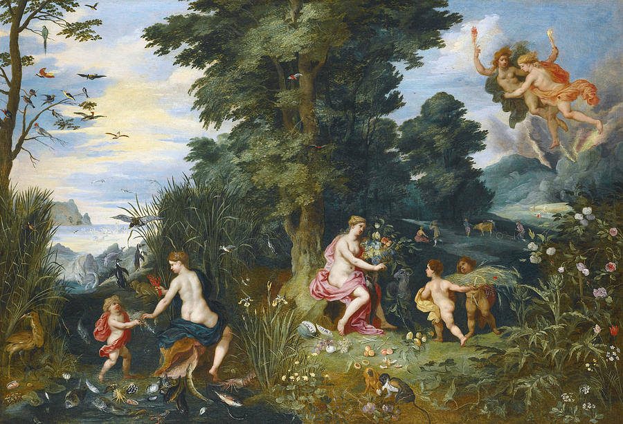 Allegory of the Four Elements Painting by Hendrick van Balen