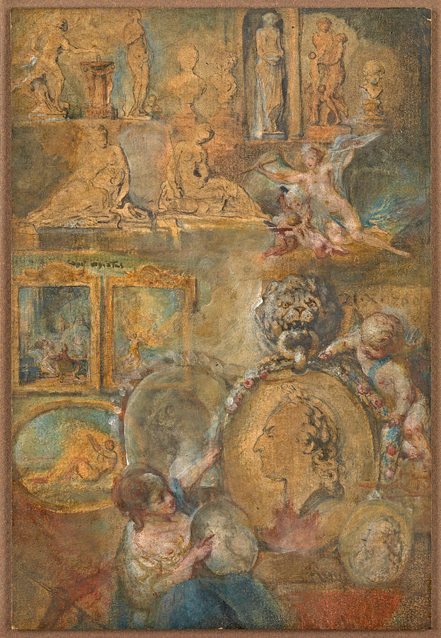 Allegory of the Salon of 1769  Painting by Gabriel de Saint-Aubin