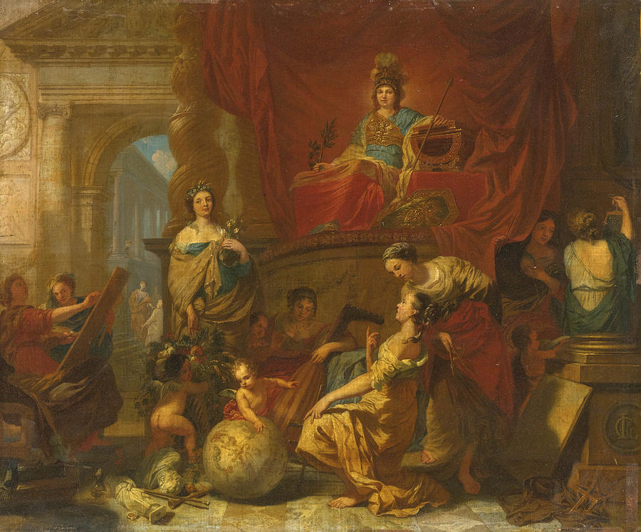 Allegory of Wisdom fostering the Arts and Sciences Painting by Gerard de Lairesse