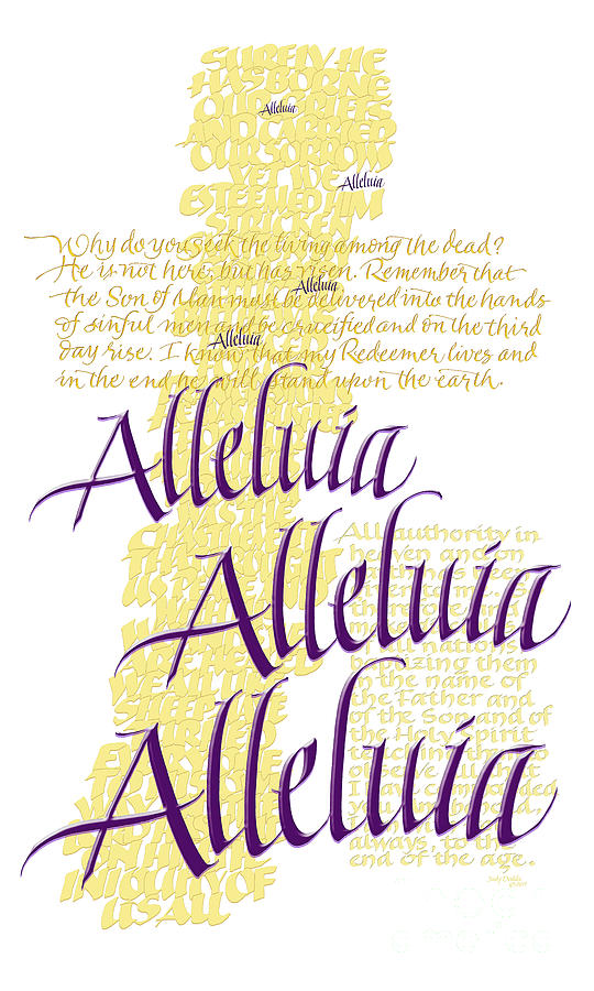 Alleluia Banner Painting by Judy Dodds