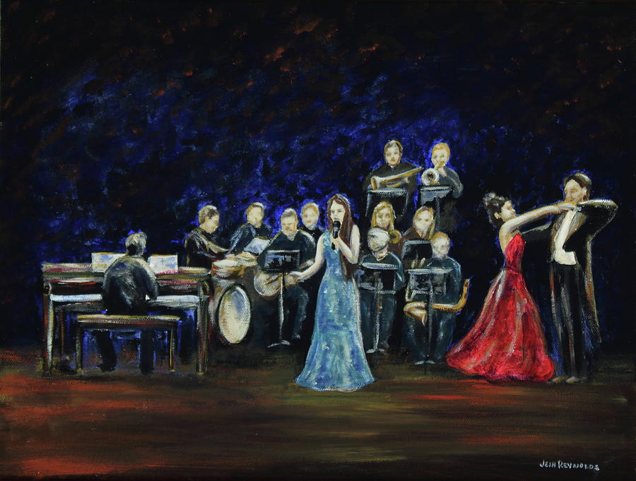 Jazz Painting - Allen Myers Jazz Orchestra by Jeni Reynolds Jazz Painting - Allen Myers Jazz Orchestra by Jeni Reynolds