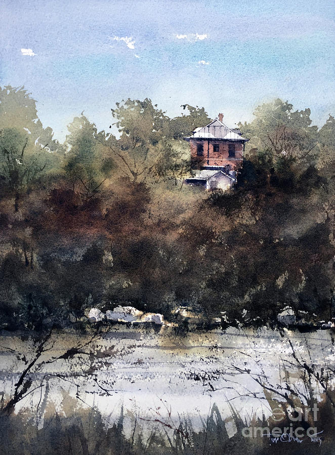 Allen St Mansion Over the Concho Painting by Tim Oliver