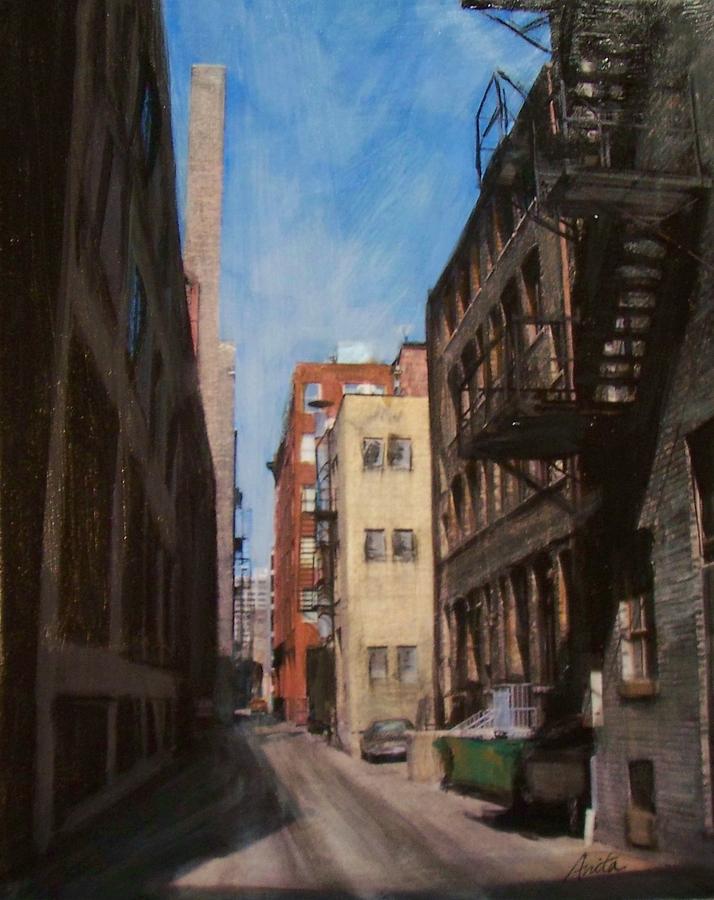 Architecture Mixed Media - Alley 3rd Ward by Anita Burgermeister