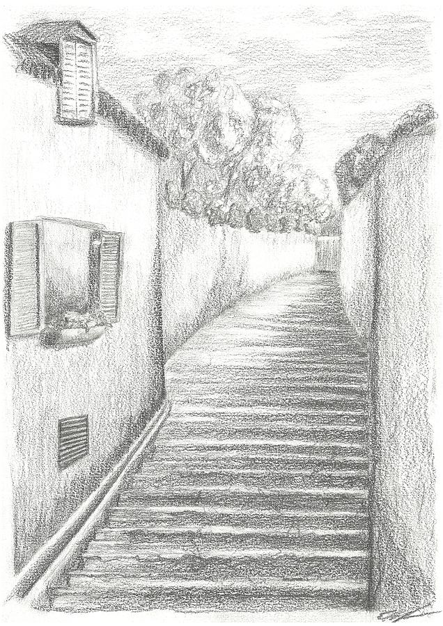 Alley Drawing by Eduardo Kraszczuk - Fine Art America