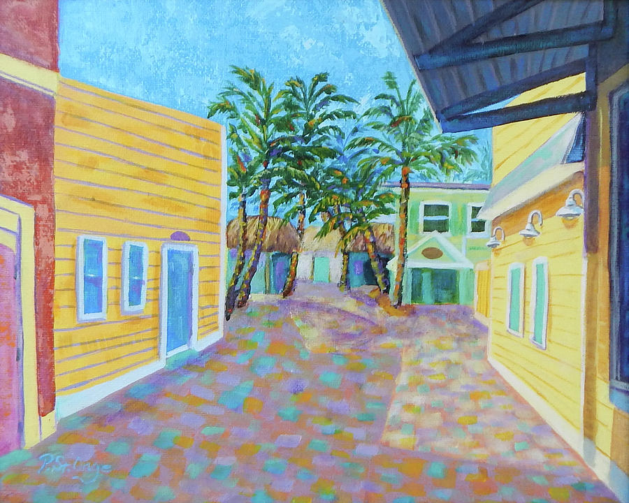Alley, Ft. Myers Beach Painting by Pat St Onge