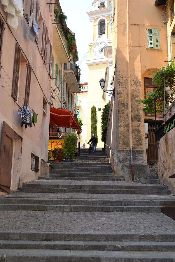 Alley in Villefranche Sur Mer France Photograph by Nancy Sisco