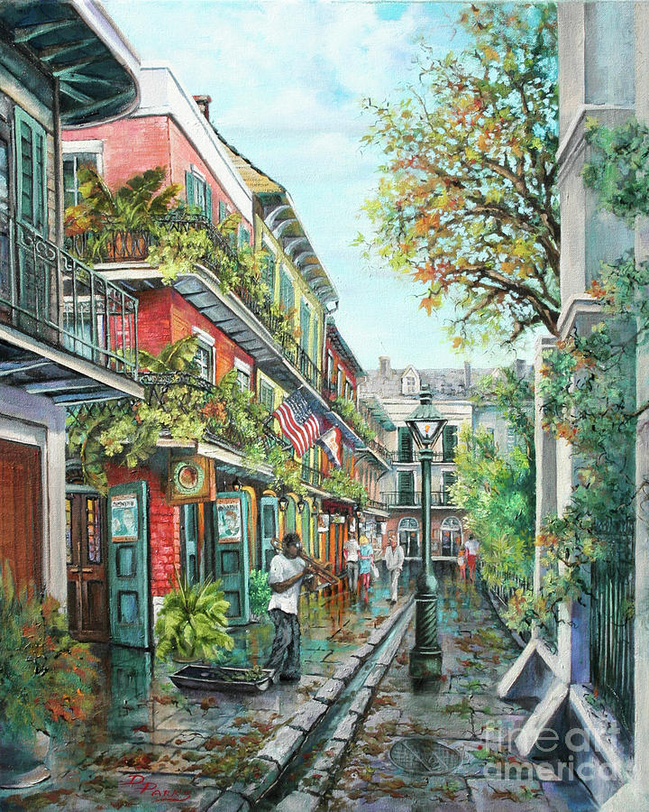 New Orleans Jazz Painting - Alley Jazz by Dianne Parks New Orleans Jazz Painting - Alley Jazz by Dianne Parks
